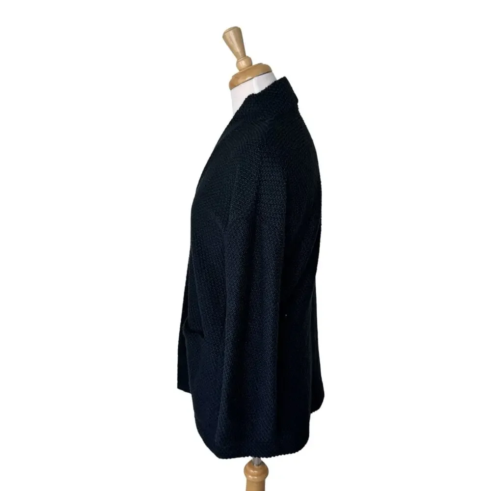 Marine Layer Women's Birdseye open-front cardigan sweater Black  Size Small